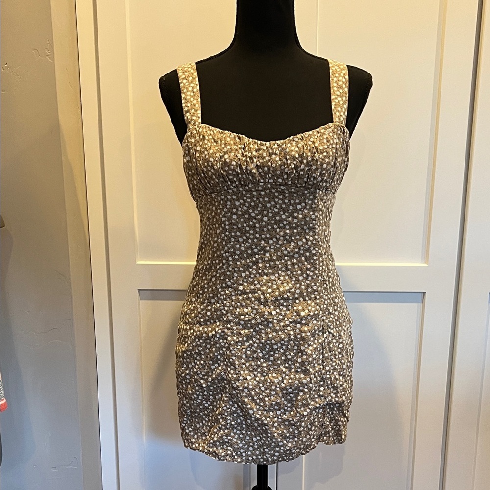 Princess Polly Cream and Brown Mini Dress Size 4